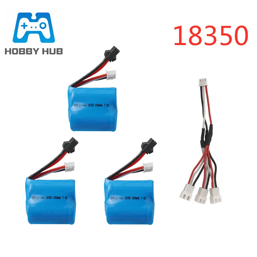 2S 7.4v 600mAh 18350 battery +Charger Sets for H100 H102  JJRC S1 S2 S3 S4 S5 High Speed RC boat parts 7.4v Li-ion Battery