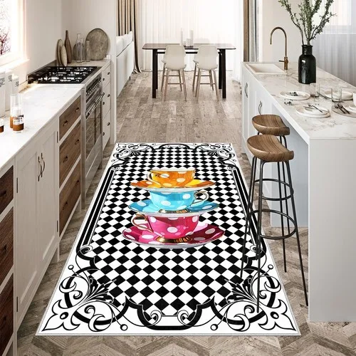 West Home Digital Printed Washable Non-Slip Base Kitchen Rug