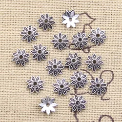 200pcs 8x8mm Tibetan Antique Silver Color Flower Bead End Caps For Jewelry Making Findings Needlework DIY Accessories Wholesale