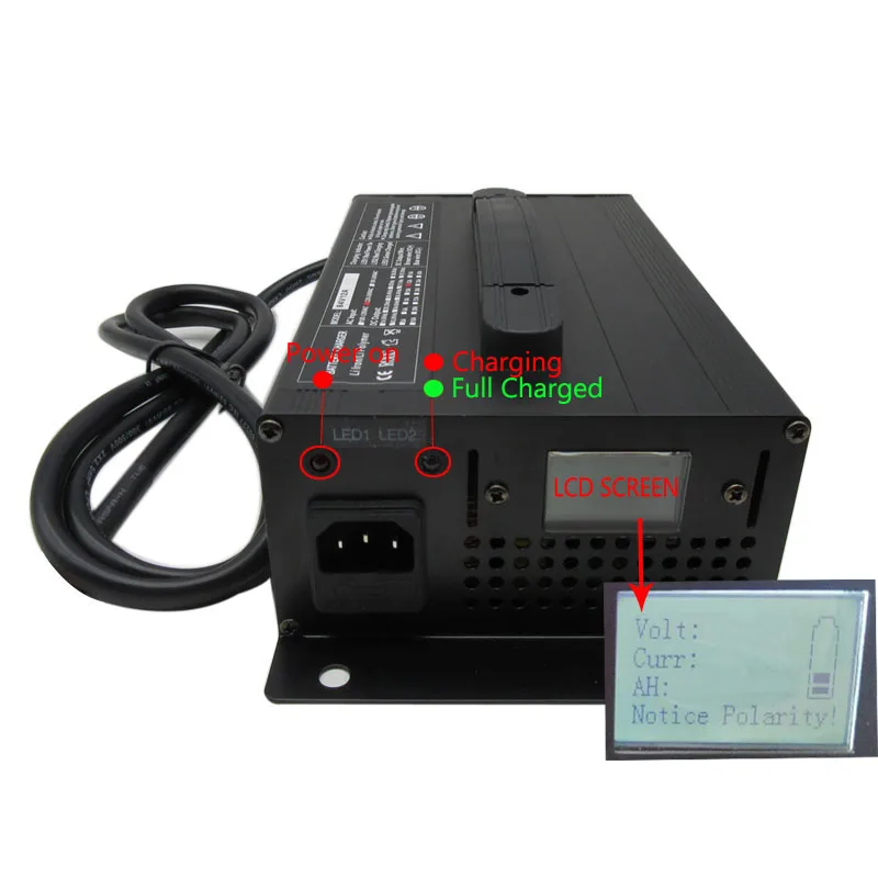 48V 20A LiFePO4 Battery Fast Charger 16S 58.4V 25A 30A 15A LFP Iron Phosphate Golf Cart Forklift RV Energy Storage Charger