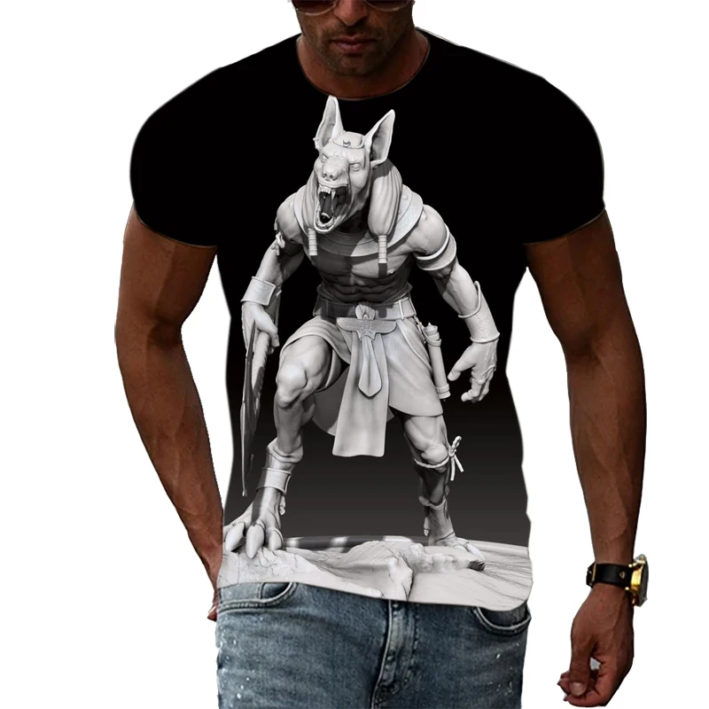 Summer New anubis graphic t shirts For Men Fashion Personality Popular patterns Casual Print T-shirts Trend Hip Hop t-shirt