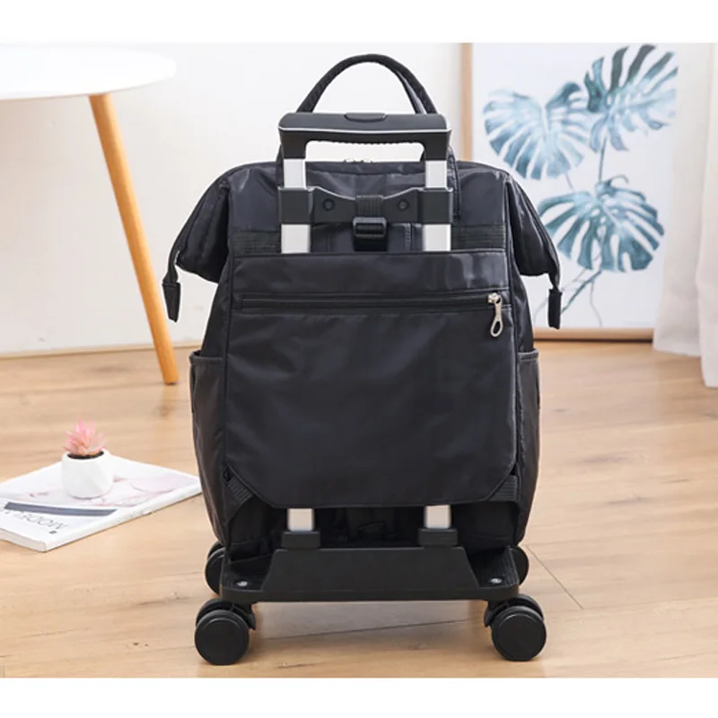 Universal Wheel Bag on Wheels Travel Suitcase Luggage Foldable Multicuntion Trolley Bag Female Large Capacity Backpack X102C+