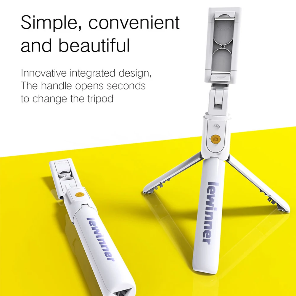 Lewinner 3in1 Bluetooth Không Dây Gậy Chụp Hình Selfie Stick Cho Iphone/Android Có Thể Gấp Gọn Cầm Tay Monopod Chụp Từ Xa Ổ Cắm Kéo Dài Cao Cấp Chân Máy Mini