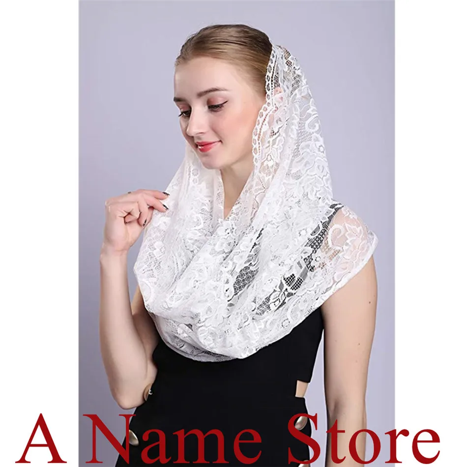 New Gray Lace Veils Mantillas for Church Headcovering HeadWrap Catholic Latin Mass mantilla negras Voile Mantillas 2019 Grey