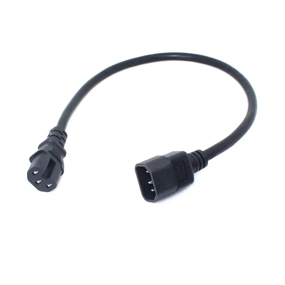 50cm IEC320 C14 Male Plug to IEC320 C15 Female Power Extension Cable 3G1.5mm square AC Extender Lead Cord