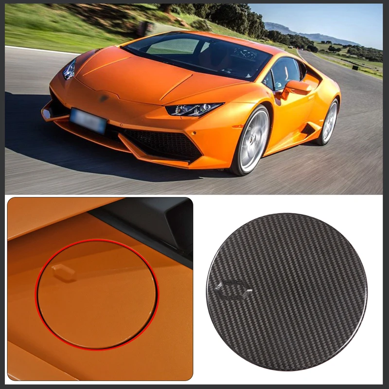 

For 2014-2021 Lamborghini Hurricane Real Carbon Fiber Car Fuel Tank Cap Decorative Sticker Car Exterior Accessories