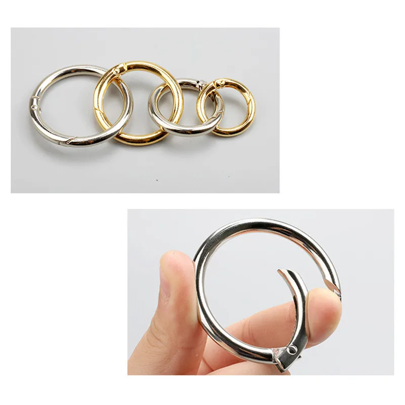 AIJJU 10Pcs Openable Keyring Metal Spring Gate O Ring Leather Bag Belt Strap Buckle Dog Chain Snap Clasp Clip Trigger Luggage