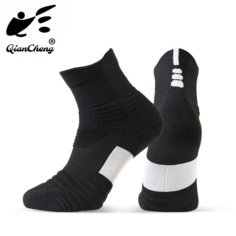 QianCheng Outdoor skarpetki koszykarskie amortyzowane sportowe załogi skarpety uciskowe ochronne skarpety treningowe dla mężczyzn i kobiet QC-W912