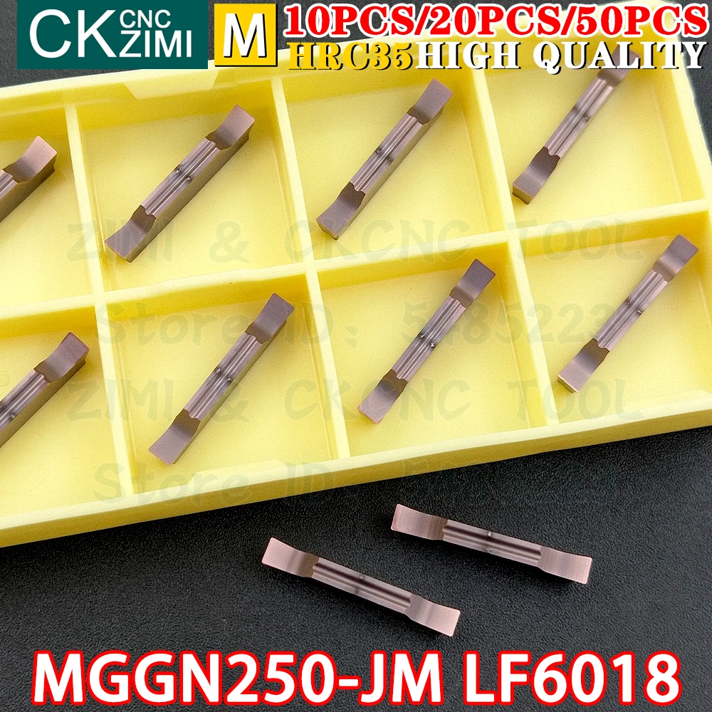 MGGN250-JM LF6018 MGGN 250 JM LF6018 2.5mm微粉砕超硬インサート切削溝インサートツールCNC機械式金属旋盤ステンレス鋼用ツール