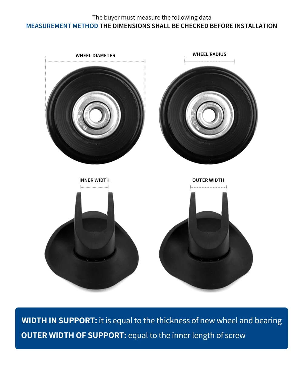 DiLong TKL-77-26 Wheels replacement universal load heavy trolley case accessories travel case password luggage repair caster