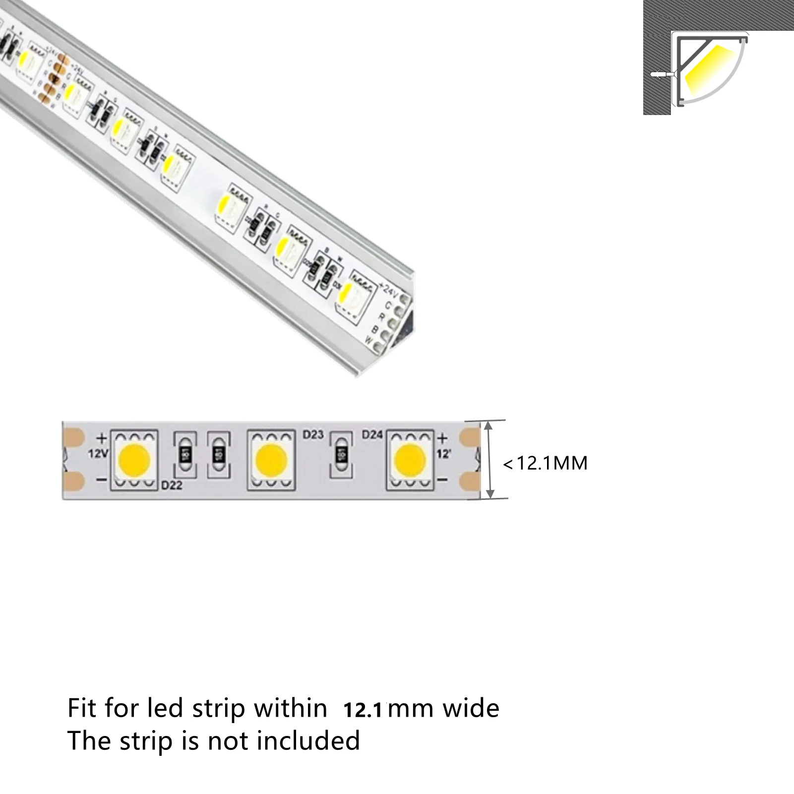 10-40Pack 80inch 200CM LED Aluminium Profile , 90 Degree L Lens Cover Corner V Shape Channel Diffuser,Cabinet Bar Strip Mounting