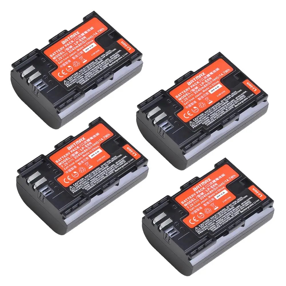 4X 2040mAh LP-E6 LP-E6N LP E6 bateria japonia Panasonic komórka dla Canon EOS 6D 7D 5D Mark II III IV 5D 60D 60Da 70D 80D 5DS 5DSR