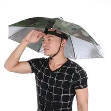 Foldable Rain Umbrella Hat Army Green #5