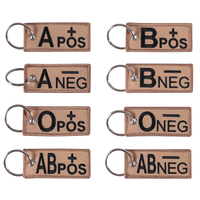 Fashion Blood Type Keychains Chapter A+B+AB+O+ Front POS Negative NEG Blood Type Group Tactical Military Emergency Keychain