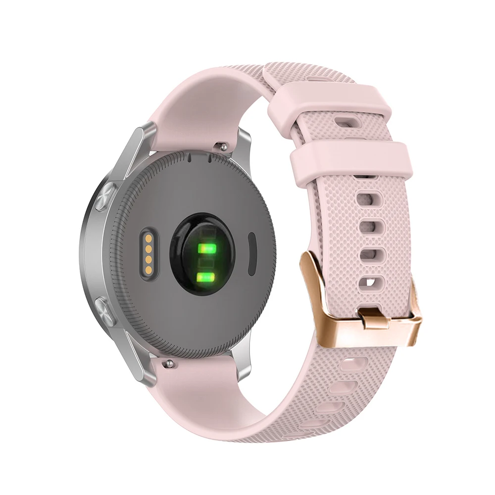 18 20mm Rose Gold Buckle WatchBand For Garmin Venu SQ Venu 2 Plus 2S Silicone Band Vivoactive 3 3t 3S 4S 245 645 Bracelet Strap