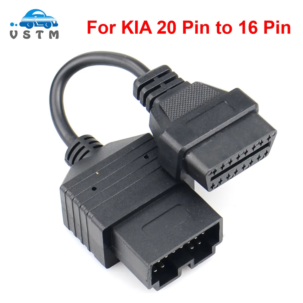 ELM327 OBD 2 Cable For KIA 20 Pin To 16 Pin OBD2 OBD Diagnostic Tool Scanner Code Reader Adapter Car Connector Cable