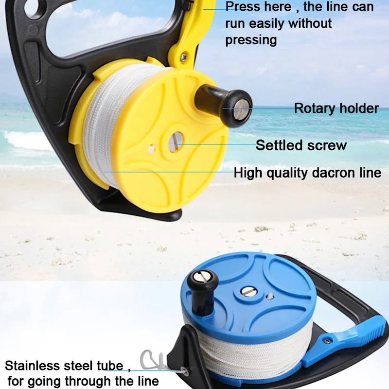 NEW 270ft Line Handheld Diving Cave Reel for Underwater Scuba Wreck Cave Diving Snorkeling SMB Accessorie Heavy Duty