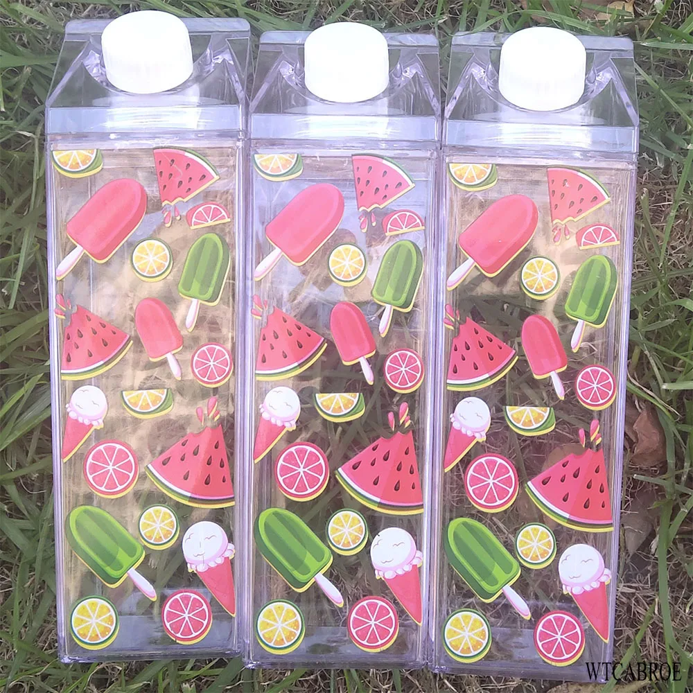 1000ML 500ML Sports Square Water Bottles Portable Leakproof Tritan Plastic Direct Drink Bottle Outdoor Tour Camp Shake Drinkware