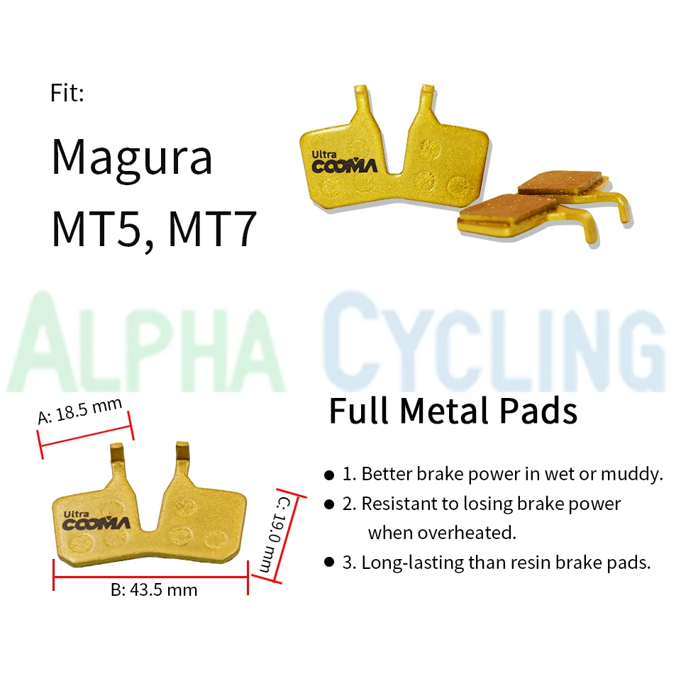 4 Pairs, Bicycle Disc Brake Pads For Magura MT5 MT7 Caliper, Ultra Class, Full Metal