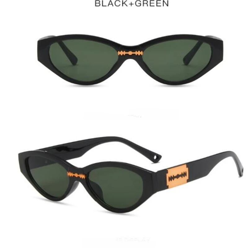 

Fashionable triangle cat-eye sunglasses for women Dark green sunshade mirror Luxury glasses for both men and women