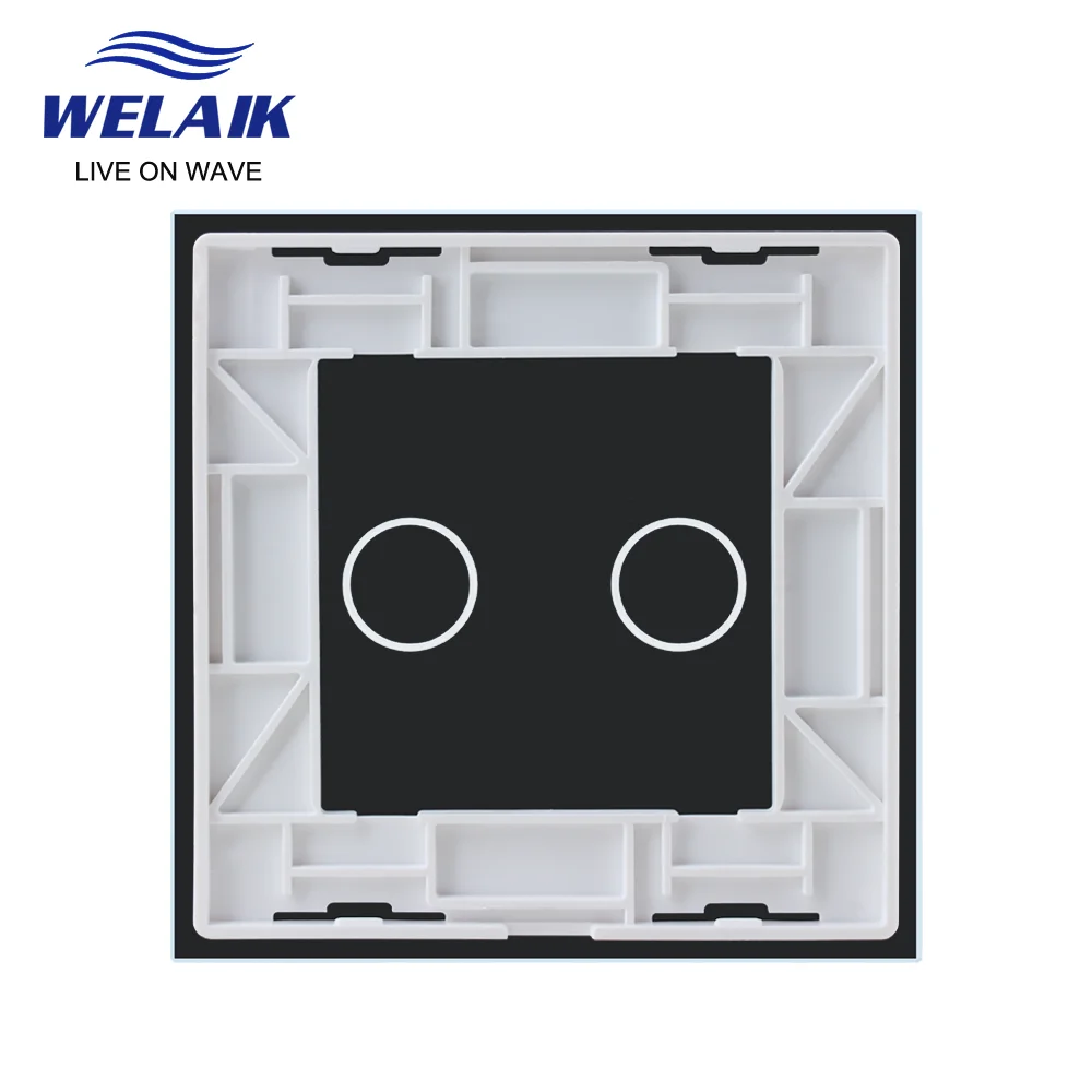 WELAIK EU 80*80mm 2Gang Glass Panel Only(Not Touch switch) A192W1