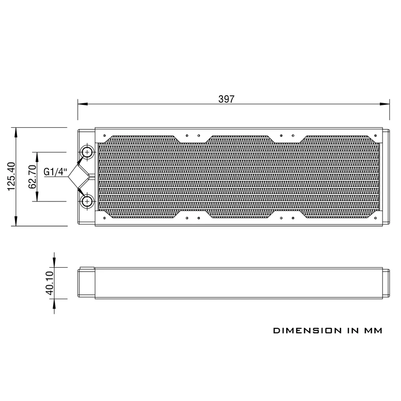 Barrow 120mm x3 40MM radiatore in rame spesso 360MM adatto 12CM serie Computer triplo 120mm dissipatore di calore ventola, Dabel-40a 360