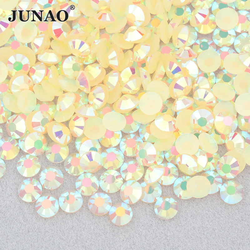 JUNAO 2mm 3mm 4mm 5mm 6mm Wholesale Lt. Siam Color Flatback Nail Art Rhinestones Bulk Big Package Resin  Strass For DIY Carft