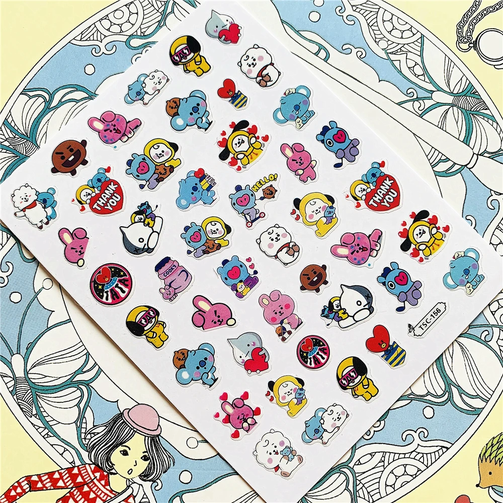 TSC-276 TSC-156 Sweaty pony angry rabbit 3D Back glue Nail Art Stickers Decals Sliders Nail ornament decoration