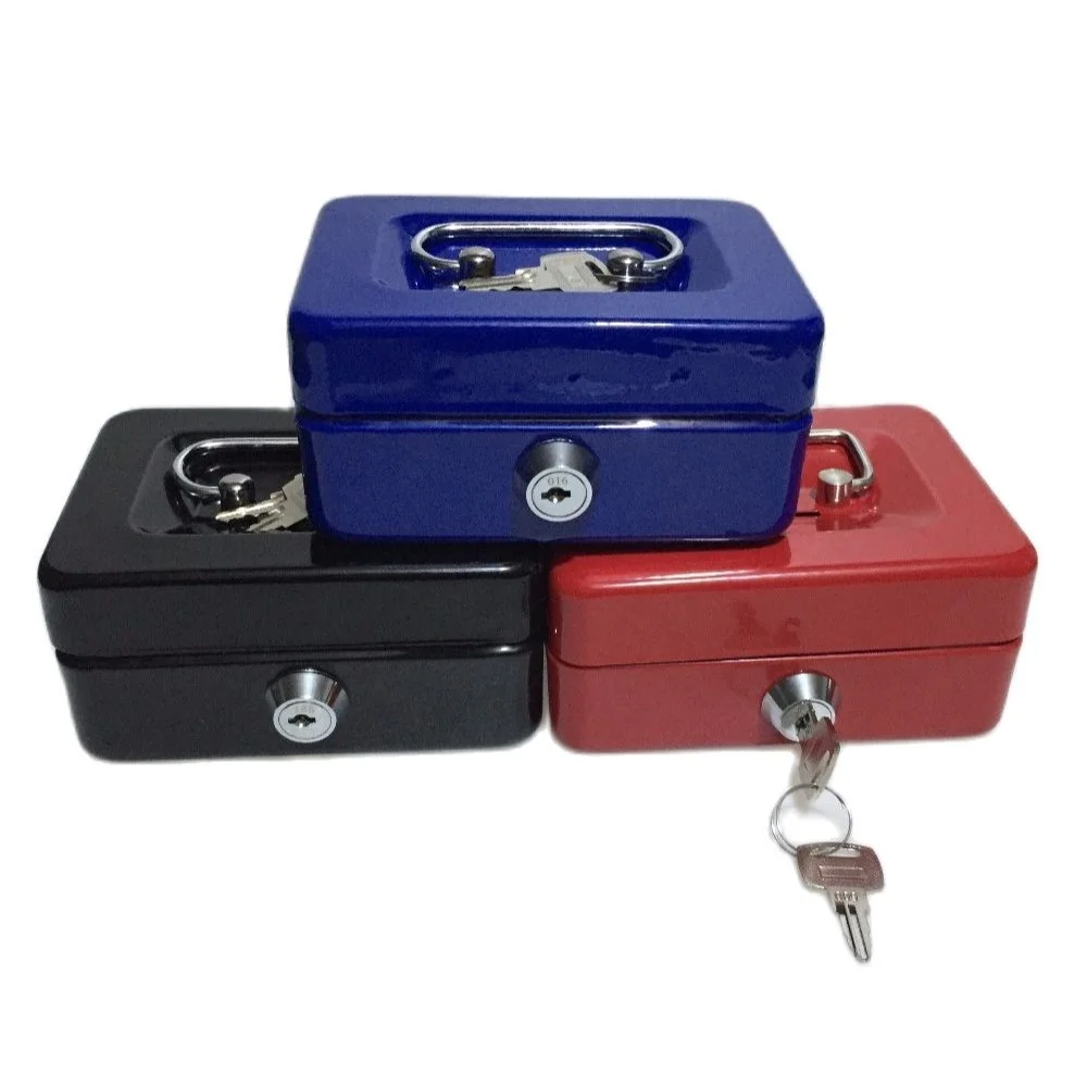 12.5cm*9.5cm*6cm Mini Small Steel Safe Key Open Box Store Content Boxes paper piggy bank card document safes