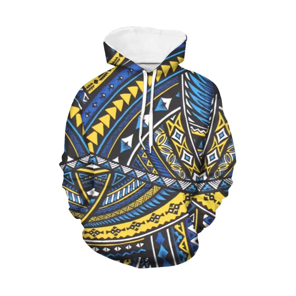 

Customized Polynesian Samoan Style Blue Hawaii Plumeria Hoodies Printing Logo Special Big Size Hoodies For Women Fall Hoodie