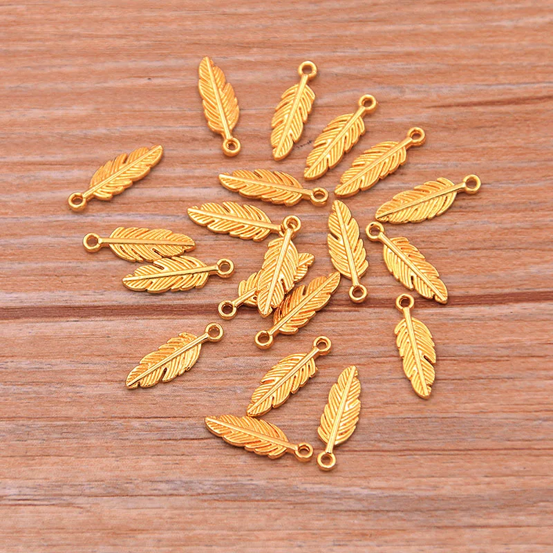 80pcs 2021 New 5*15mm 6 Color Metal Zinc Alloy MINI Leaves Charms Fit Jewelry Plant Pendant Charms Makings DIY Handmade Craft