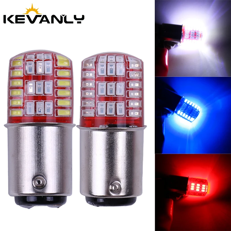 

2PC 1157 BAY15D P21/5W Strobe Flash LED 3014 LED 42SMD Bulbs For Car Tail Brake Lights Auto Turn Signal Lamp Bulb white blue red