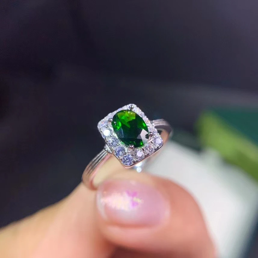 

KJJEAXCMY изысканные ювелирные изделия из стерлингового серебра S925 с инкрустацией из натурального диопсида для новой девушки, модное кольцо с драгоценными камнями, поддержка теста в китайском стиле