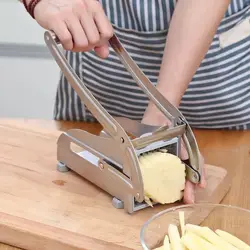 2 Blades Stainless Steel Home French Fries Potato Chips Strip Slicer Cutter Chopper Chips Machine Making Tool Potato Cut Fries