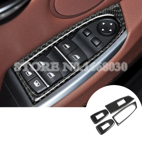 

Carbon Fiber Door Armrest Window Switch Cover For BMW 5 Series GT F07 2010-2017 4pcs Car accesories interior Car decoration