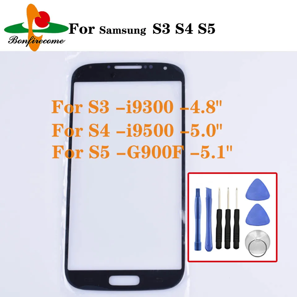 For Samsung Galaxy S3 i9300 i9308 S4 GT-i9500 S5 G900F Front Touch screen Panel LCD Out Glass Cover Lens Replacement