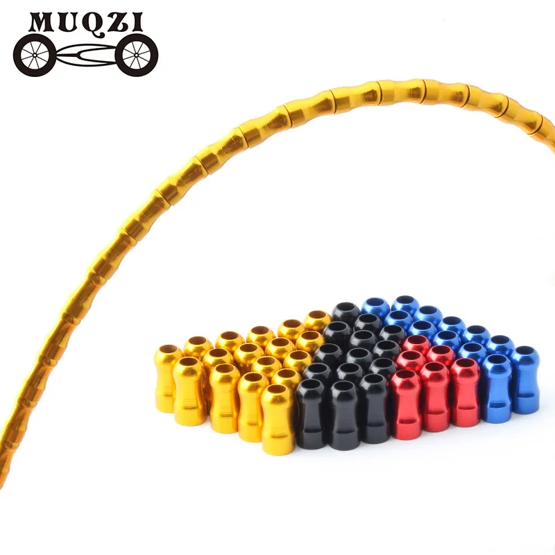 MUQZI 20pcs Bike Derailleur Shift Brake Fishbone Line Tube Cap  Slub Catheter Aluminum Alloy Protection Shell Mountain Road Bicy