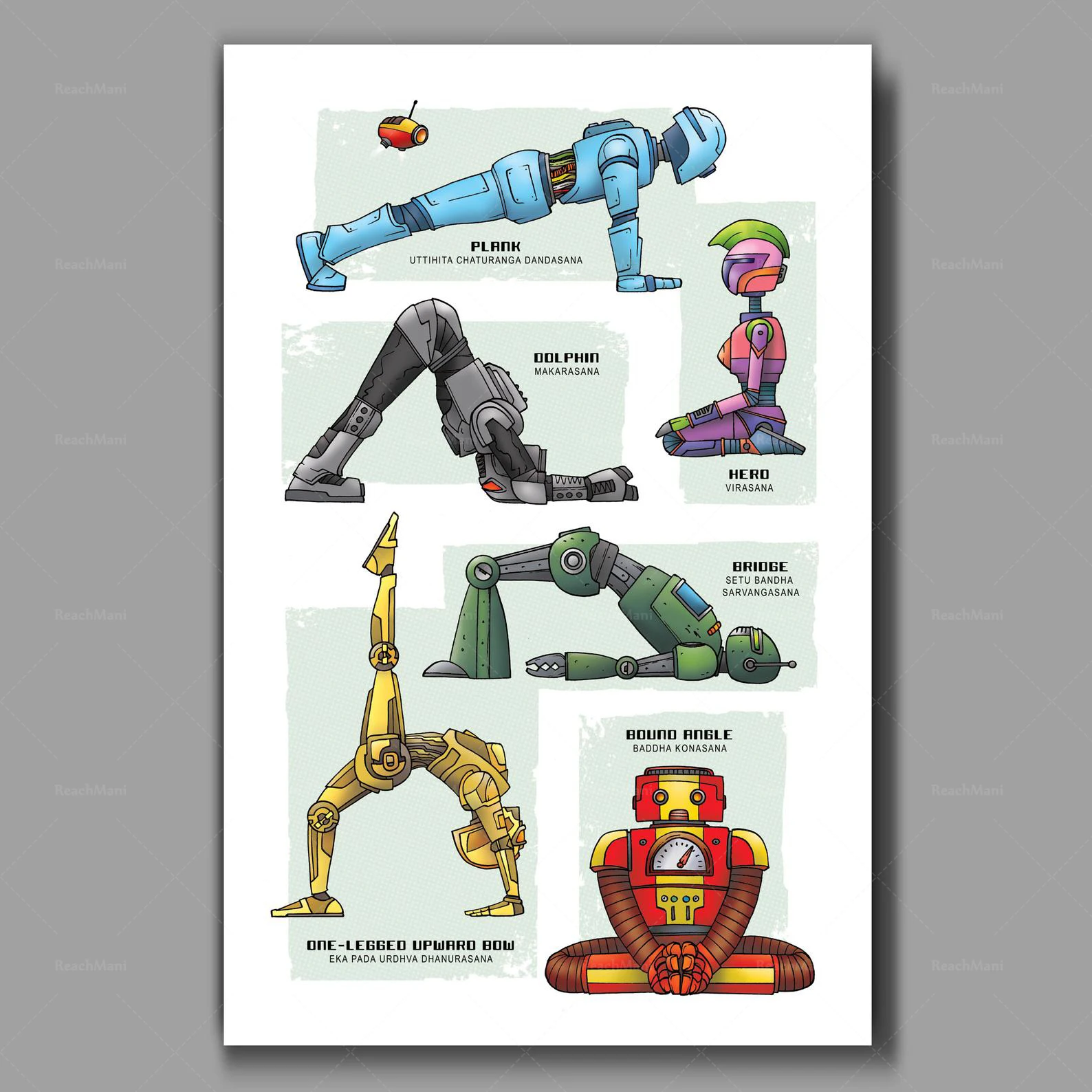 

Robot Yoga-Yoga Poses-SuperArt Prints by Rob Ozborne