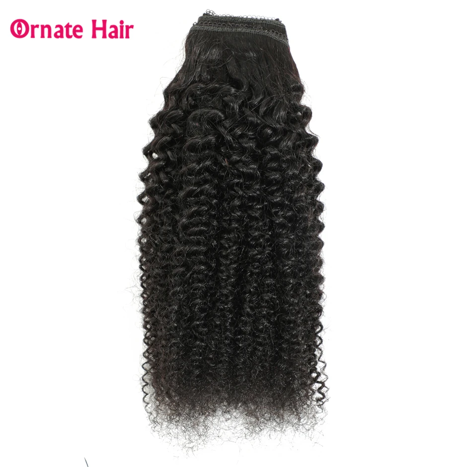 คลิปต่อผมมนุษย์ Afro Kinky CURLY CLIP INS บราซิล Remy Hair Extensions 7 ชิ้น/เซ็ต 100G Full HEAD จัดส่งฟรี