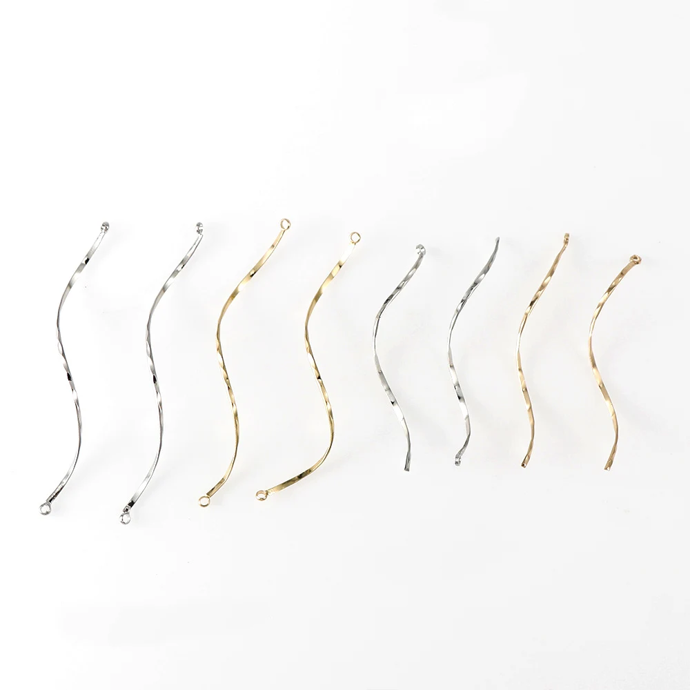 10pc S shape Double Cylinder Connecting Rod Metal Earrings Ear Clip Ear Hook DIY Handmade Ear Jewelry Materials Accessories