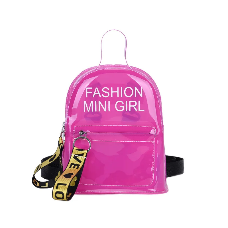 Laser transparent pvc backpack female bag 2020 new fashion children student jelly plastic bag