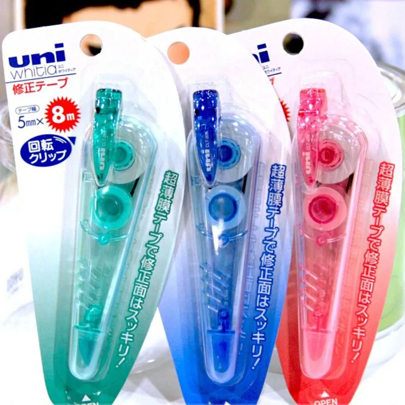 

1Pcs Japan UNI CLT-205 ultra-thin film correction tape 8m large-capacity pen holder rotatable pen-shaped correction tape