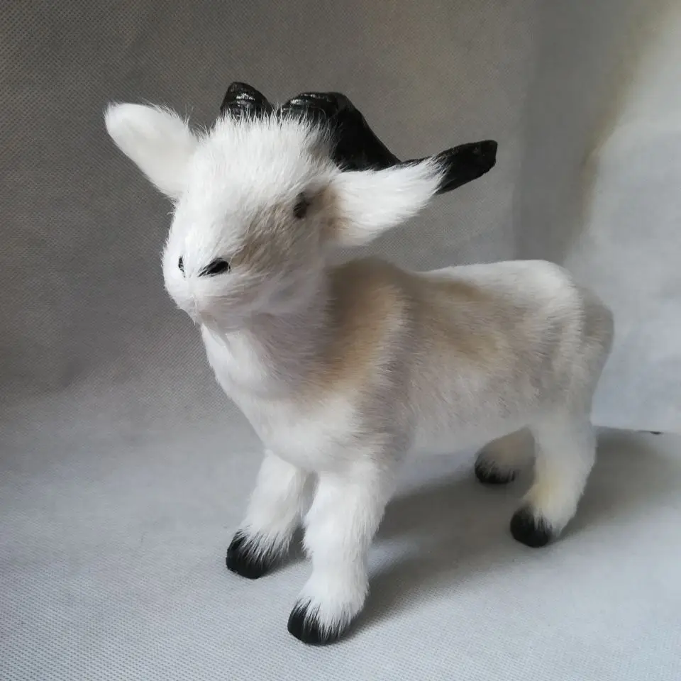 simulation white goat hard model large 25x20cm sheep craft home decoration gift w2916