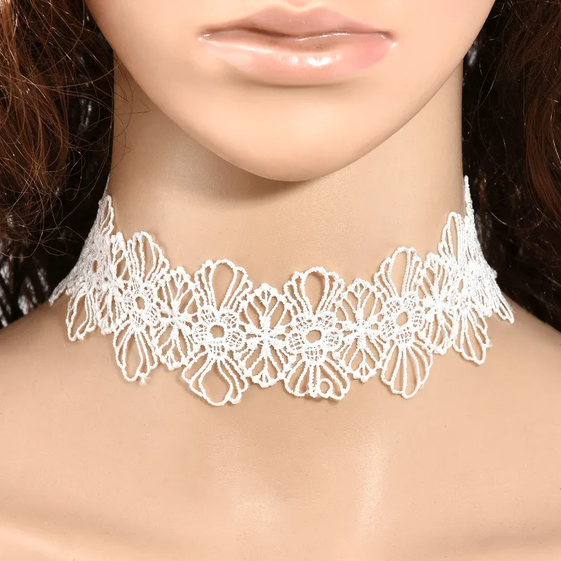Fashion Choker Necklaces Lace Collar Choker Gothic Choker Necklace Black Lace Women Girls Jewelry