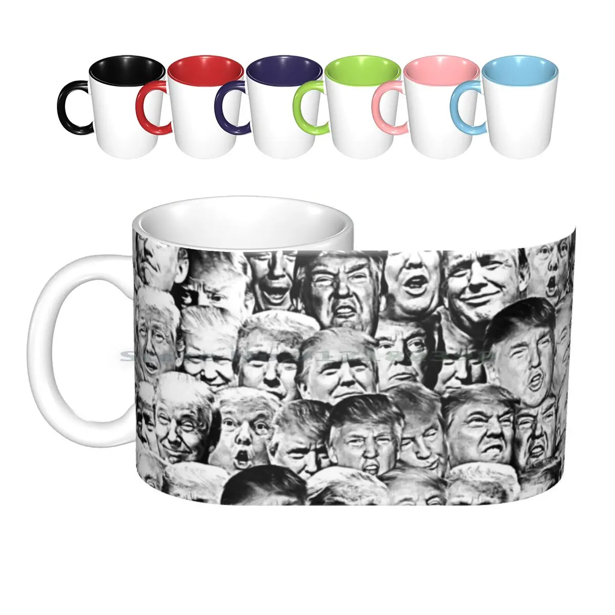 Trump Ceramic Mugs Coffee Cups Milk Tea Mug American America Usa United States President Republican Mashup Collage Leader