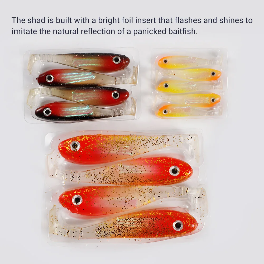 Noeby Soft Silicone Shad Lure 6cm2.5g 9cm8g 13cm23g Artificial Soft Bait Frog Tail Smelling Laser for Bass Pike Fishing Lure
