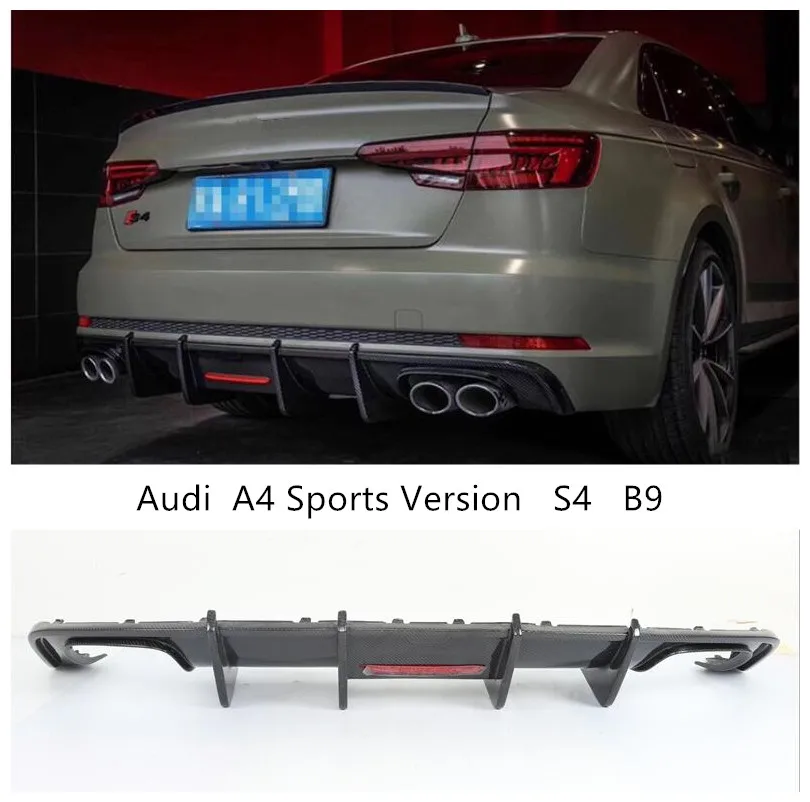 Carbon Fiber Rear Lip Spoiler For Audi A4 S Line S4 RS4 B9 2017 2018 2019 2020 Bumper Diffuser High Quality Car Accessories