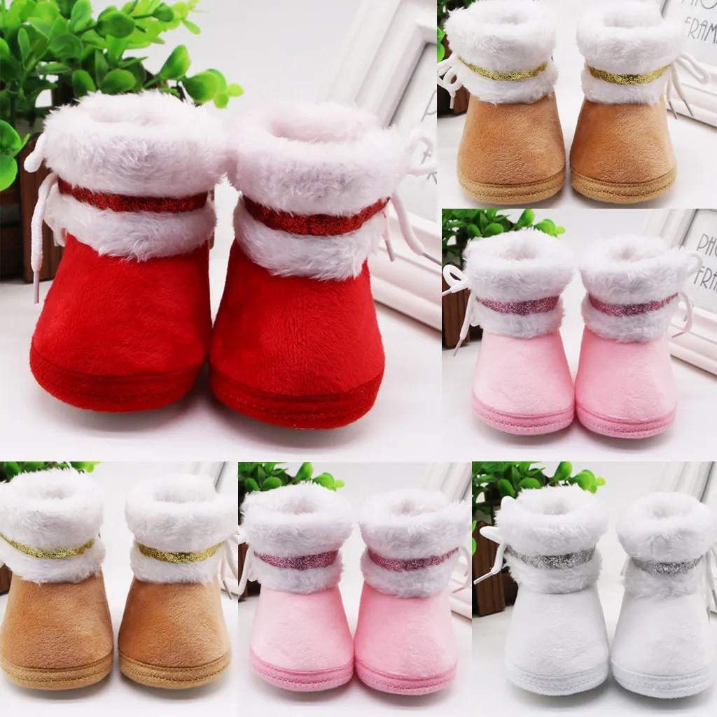 

Infant Newborn Baby Girls Cashmere Plush Winter Boots Bandage Warm Shoes Zapatos Fille Zapatillas Chaussure Fille Baby Boots