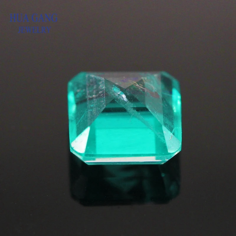 Synthetic Paraiba Stone Square Chamfer Shape Step Cut Synthetic Crystal&Glass Gems For Jewelry Making 4x4~12x12mm