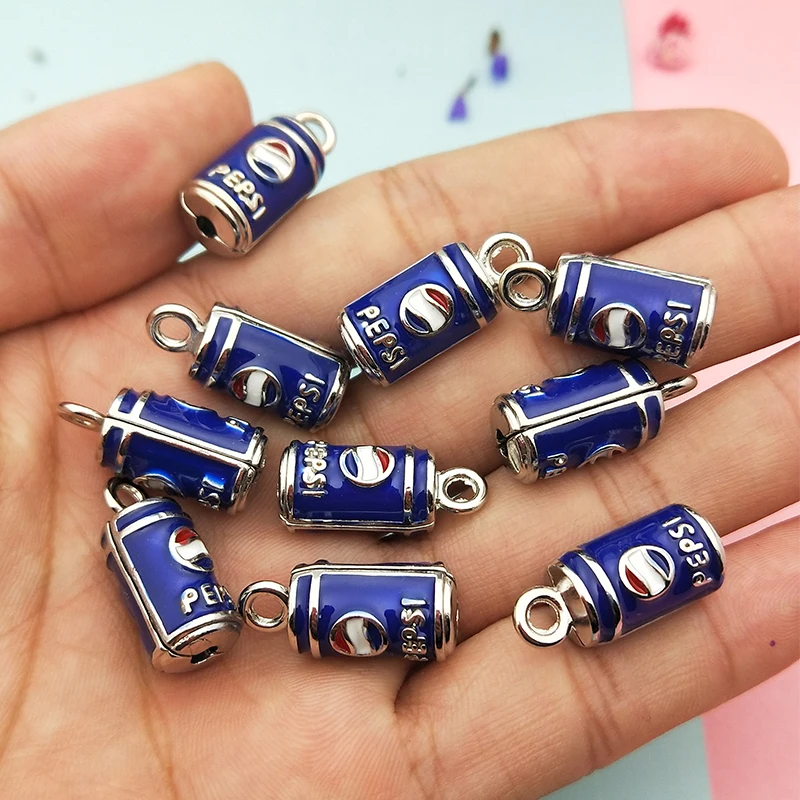 10pcs 3D Cola Drink Bottle Enamel Charms Drop Oil Alloy Pendants Beverage Floating DIY Earring Bracelet Jewelry Accessory YZ748